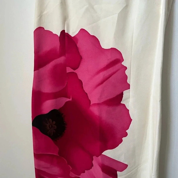 NWT TALBOTS Ivory sleeveless dress with large pink flower size 6 - Picture 3 of 5